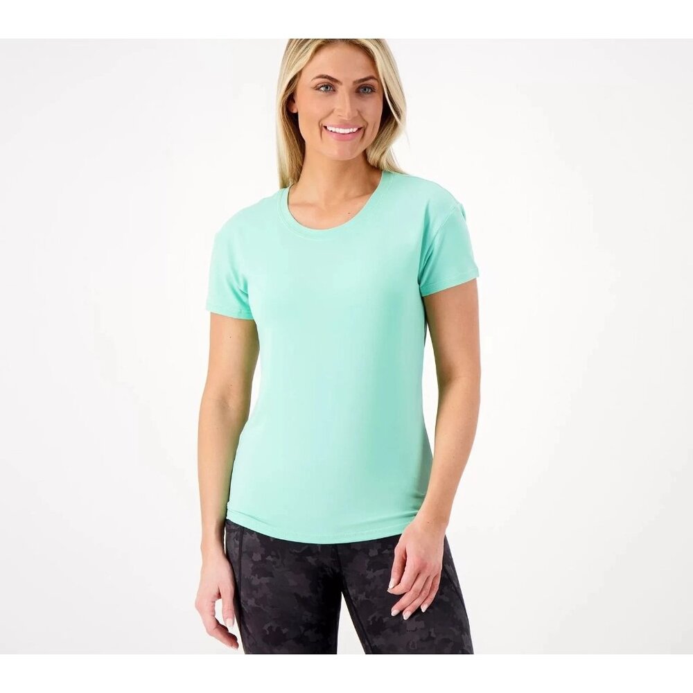 Gymwrap Top Size Small Everyday Scoop Neck Tee High Low Hem Cascade Active NEW